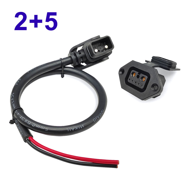 2 5 電動自転車バッテリー充電コネクタ電源コード 2 5pin メスソケット（カバー付き）電気自動車充電ラインバッテリープラグ