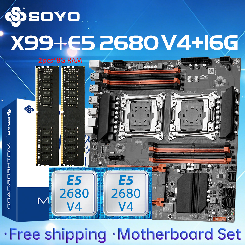 X99 デュアル CPU マザーボード キットインテル Xeon E5 2680 V4