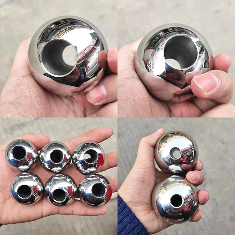穴あき304ステンレススチールボール、穴あき金属丸ビーズ、穴径1～5mm、外径3～60mm、ハードウェア、クラフト、ジュエリー、DIYアクセサリー