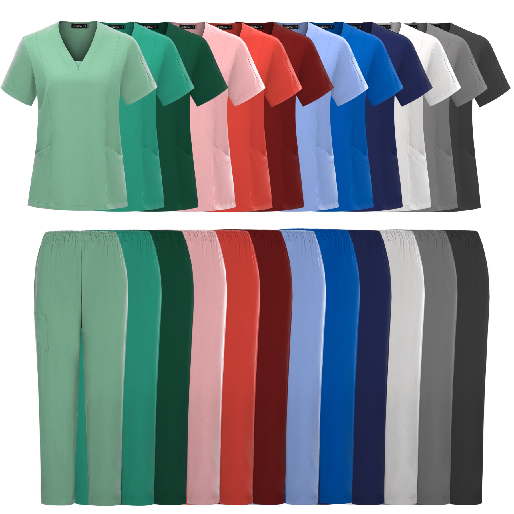 Nurse Medical Uniform High Quality Pet Grooming Care Workwear Set Scrubs Operating Room Surgical Gown Short Sleeve Elastic Pants