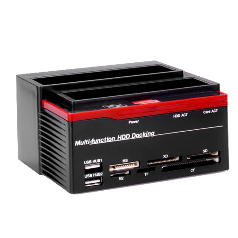 2.5/3.5インチ SATA IDE HDD ドッキングステーション クローン HDD エンクロージャ USB 2 ポート USB 2.0 Type C ハブ MS/M2/XD/CF/SD/TF カードリーダー