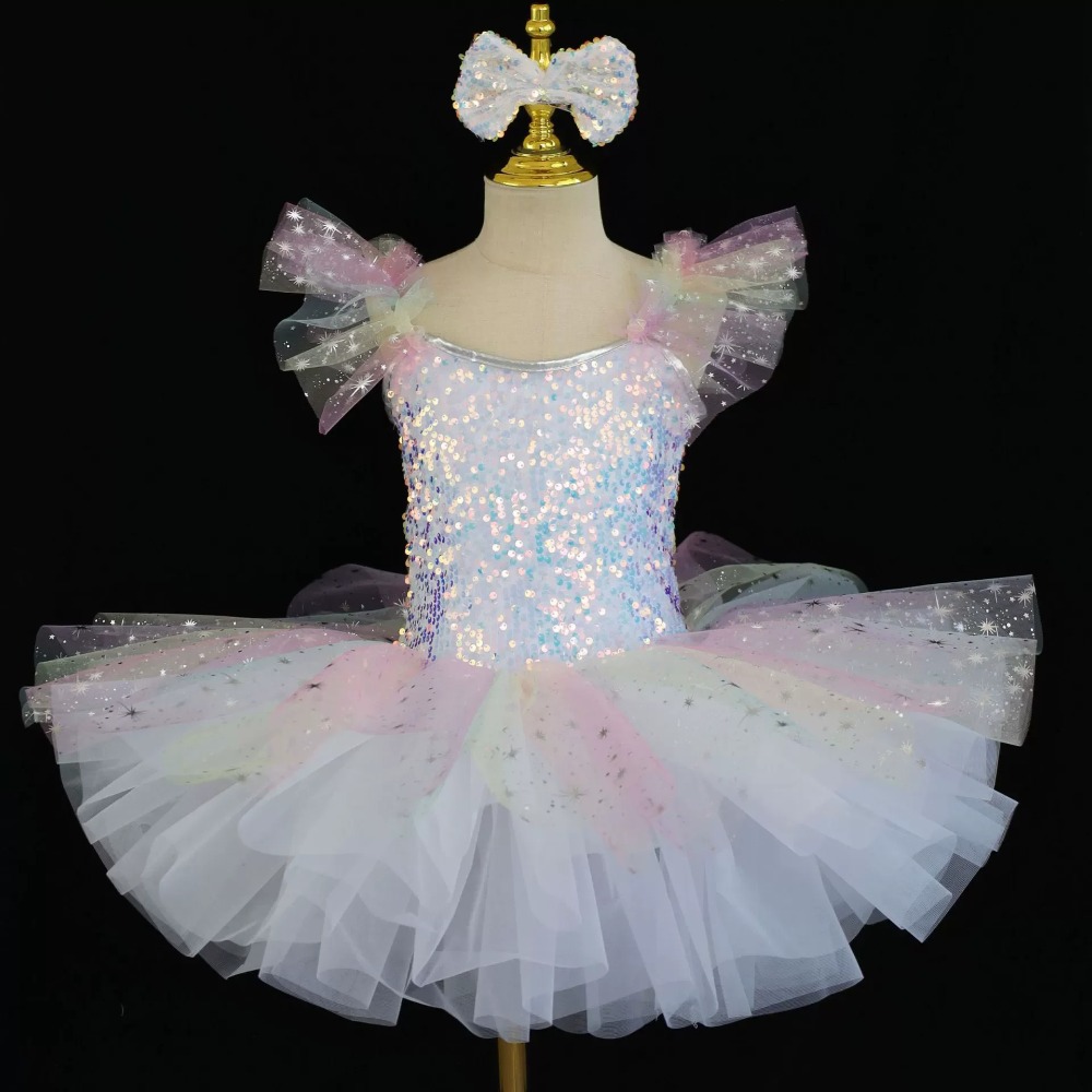 夏のチュチュガールドレスバレエレオタードダンス衣装女の子服 Vestidos 子供の日バレエドレスベビーパーティー子供服