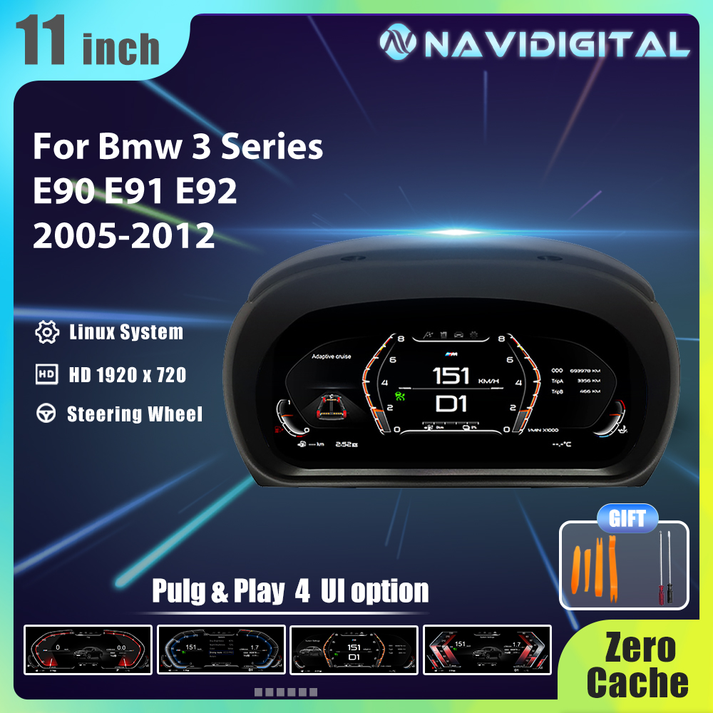 Navigital 11 インチ液晶ダッシュボード BMW 3 シリーズ E90 E91 E92 2005-2012 年サポート Carplay パネル Virtuele コックピットスピードメーター