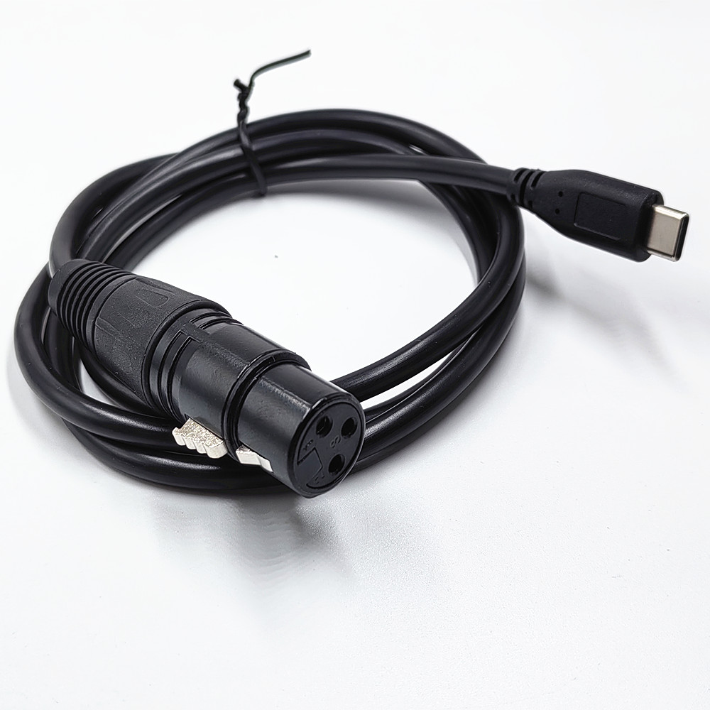 USB C オス - XLR メスマイクケーブル、TYPE-C XLR オスステレオオーディオコードコンバータオーディオアダプターレコーダー、スマートフォン用