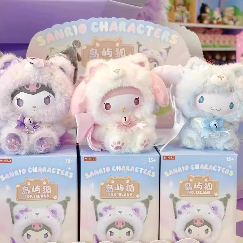 サンリオアイランドフォックスブラインドボックスぬいぐるみエナメルシリーズオーナメントクロミハローキティかわいいトレンディなおもちゃ周辺機器