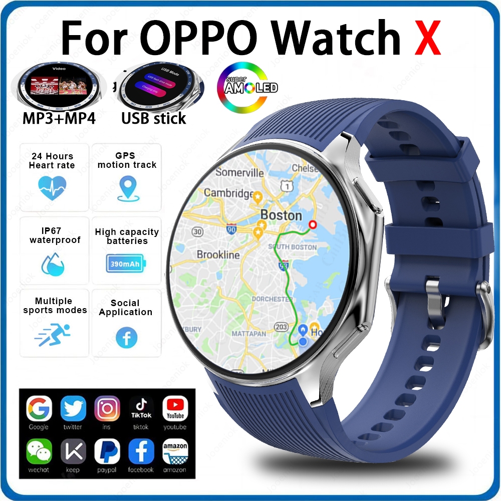 OPPO Watch X AMOLED 32GB スマートウォッチ防水メンズスマートウォッチ Bluetooth 通話接続ヘッドフォン TWS 音楽 3D UI モードビデオ 2024
