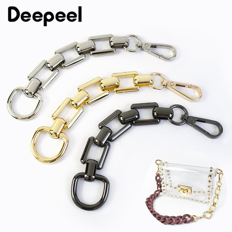 2/5 個 Deepeel 18 センチメートル金属チェーンバッグショルダーストラップ延長チェーンハンドル D リング調整ロブスターバックル DIY ハードウェアアクセサリー