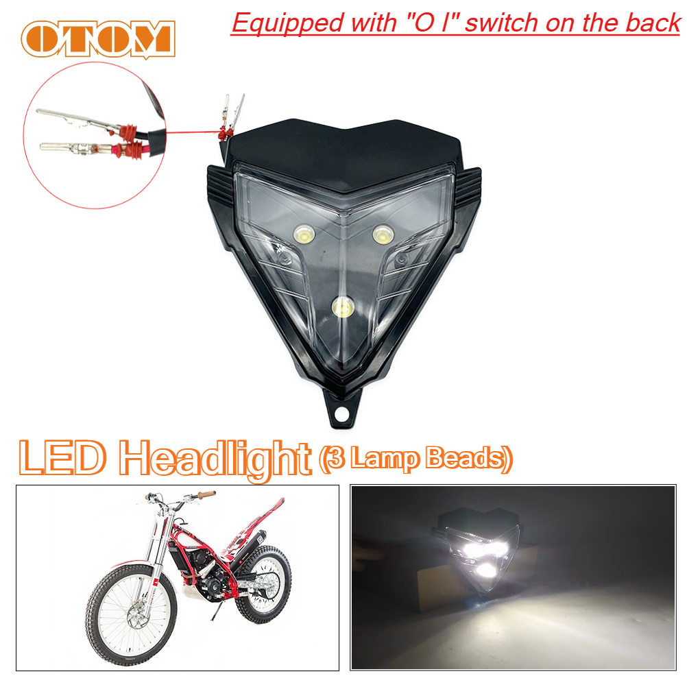 ホットオートバイヘッドライトアセンブリトライアルバイク LED ヘッドライトフロントランプモトクロスランニングライト W/コントロールスイッチユニバーサルパーツ