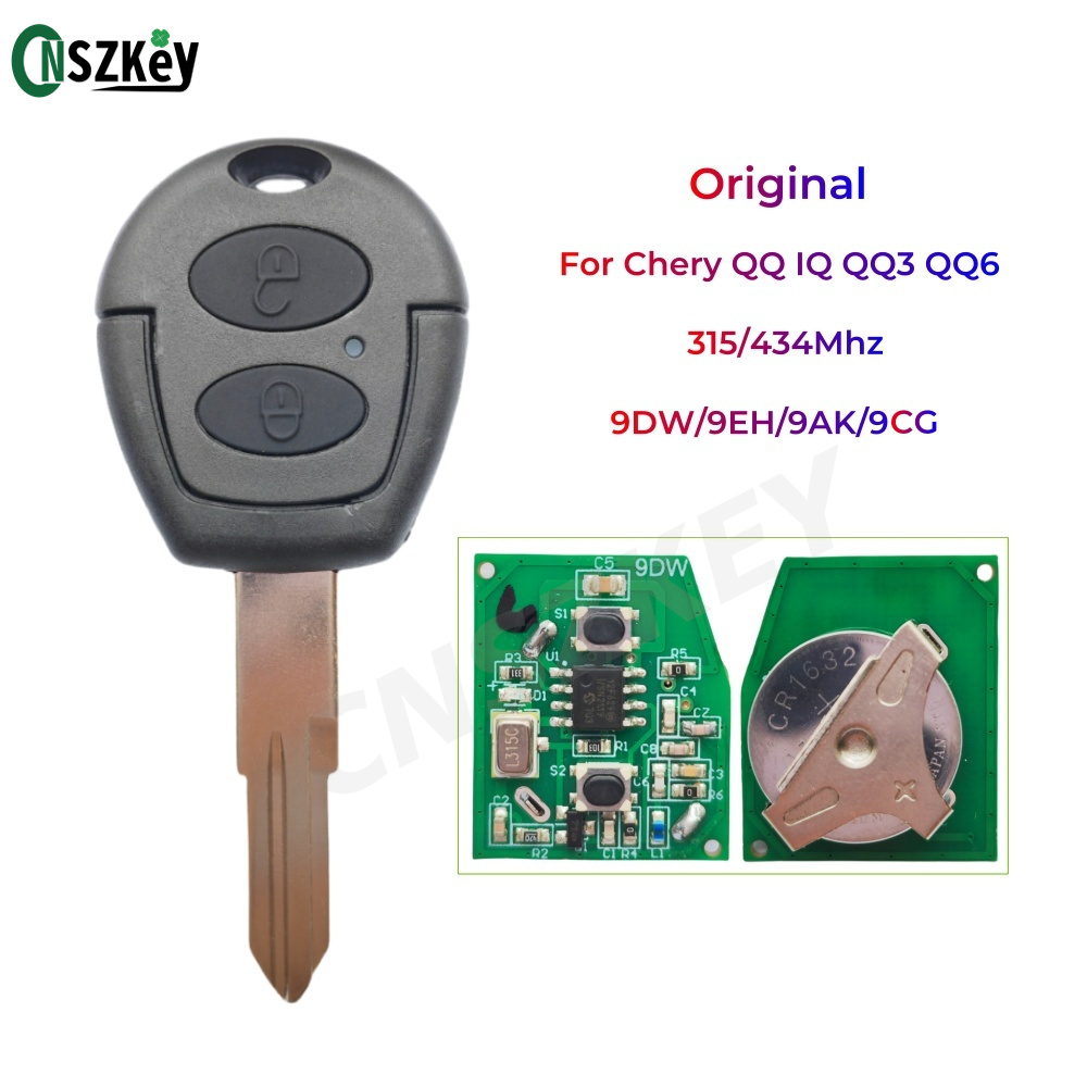 CNSZKEY 9DW/9AK/9CG/9EH/9EU/9CN/9EQ/9CJ オリジナルリモートキー奇瑞 QQ IQ QQ3 QQ6 Cowin 315/434Mhz 2 ボタン