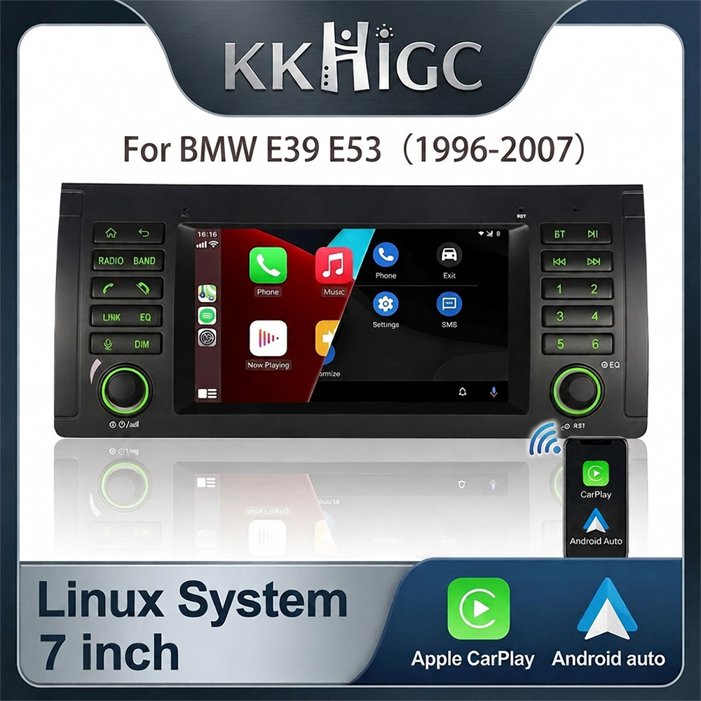 Linux カーマルチメディアプレーヤー BMW E39 E53 5 シリーズ X5 M5 ワイヤレス CarPlay Android Auto DSP 保持 OEM IDrive プラグアンドプレイ