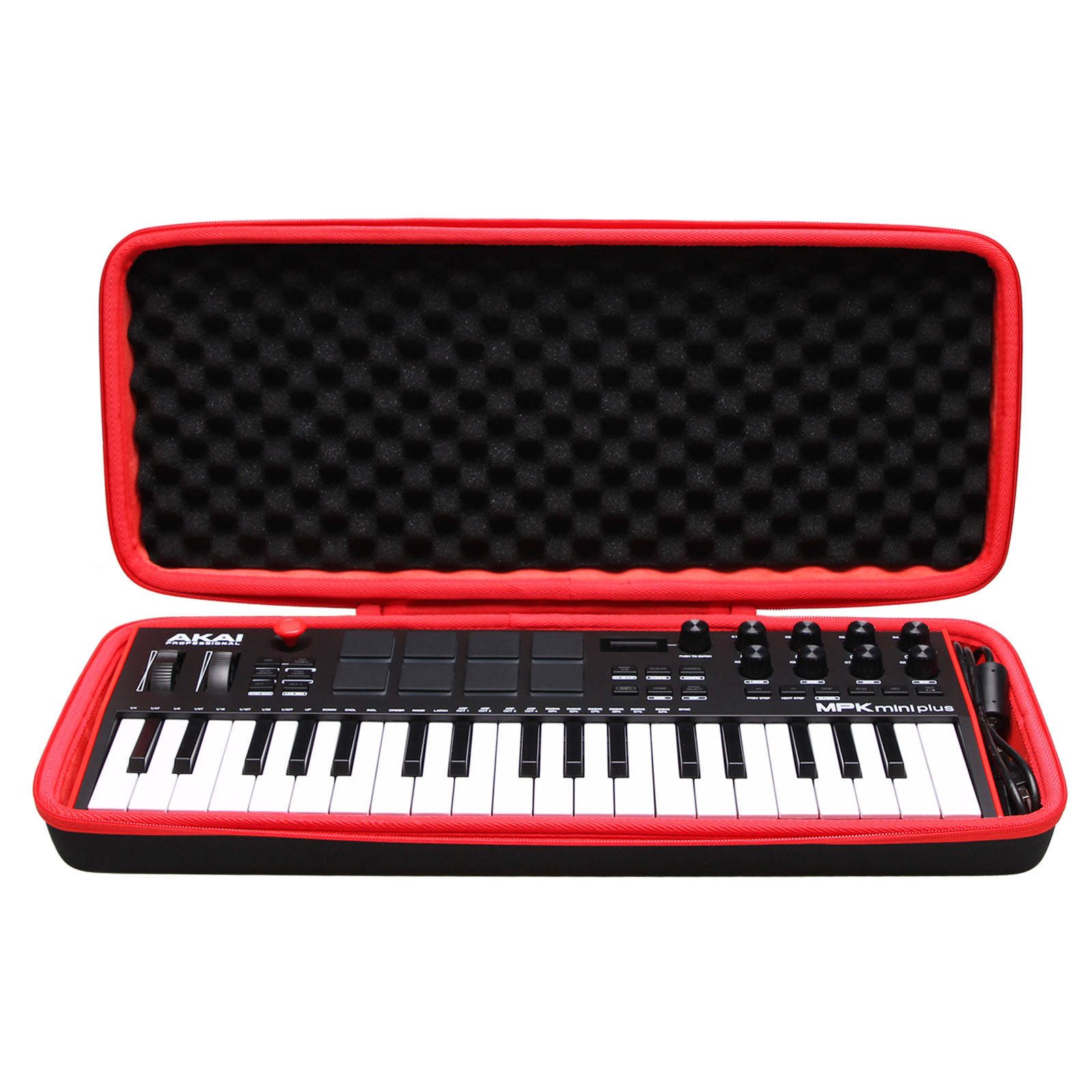 EVA ハードケース Akai Professional MPK Mini Plus USB MIDI キーボード コントローラー保護キャリング ストレージ バッグ (バッグのみ)
