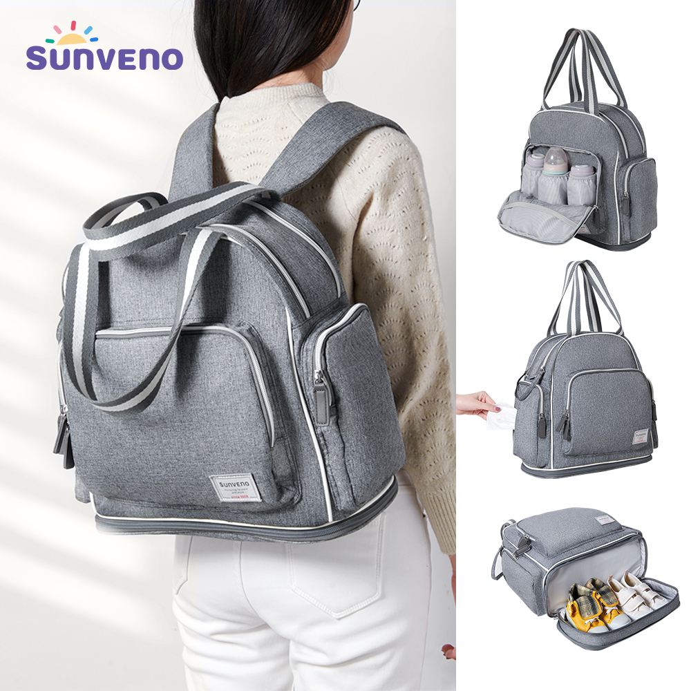 Sunveno おむつバッグ トラベルバックパック マタニティ おむつバッグ 授乳バッグ ママ用 - 大容量、防水、多機能、ベビーケア