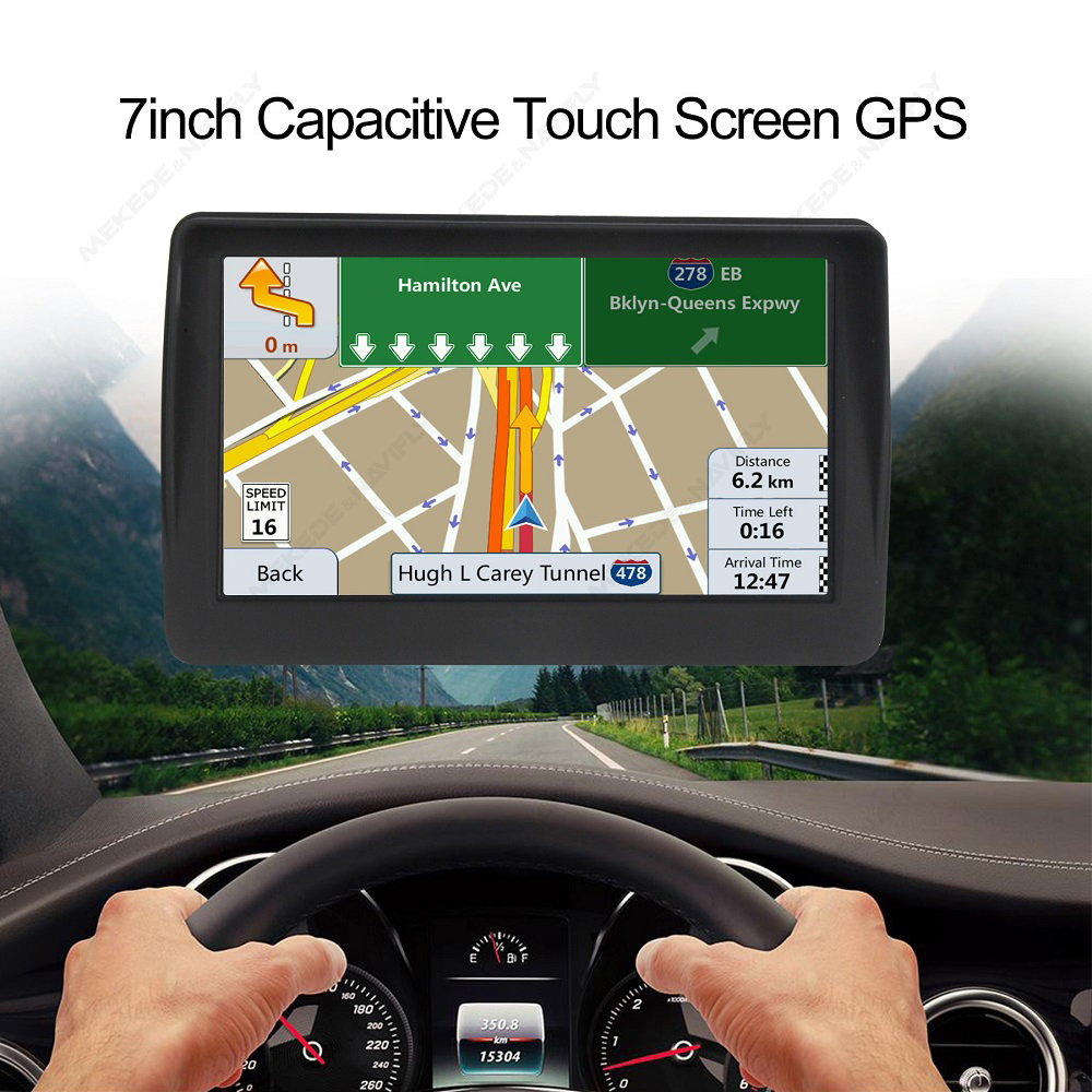 MEKEDE ポータブル 7 ''トラック バス キャンピングカー GPS ナビゲーション ローリー ナビ AV-IN HD 大画面再生ミュージック ビデオ 2025 新しい EU ナビゲーター
