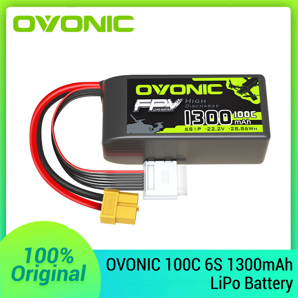 OVONIC 1300mAh 100C 6S 22.2V リポバッテリー XT60 プラグ RC ヘリコプター Quadcopter FPV レーシング ドローン用