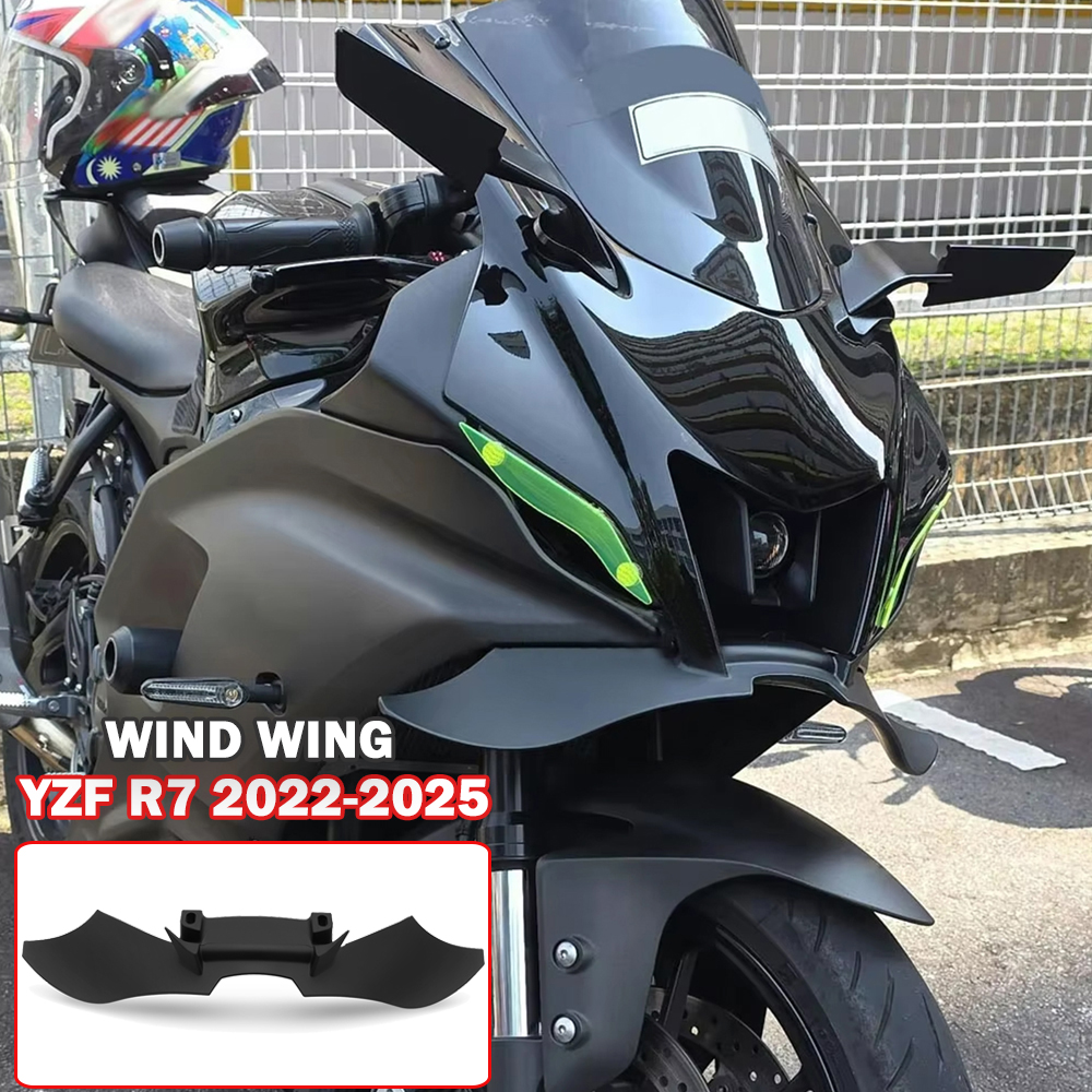 オートバイウイングレットフロントスポイラースタビライザーヤマハ R7 2025 YZF R7 2024 2023 2022 装飾フェアリングウイングレットエアディフレクター