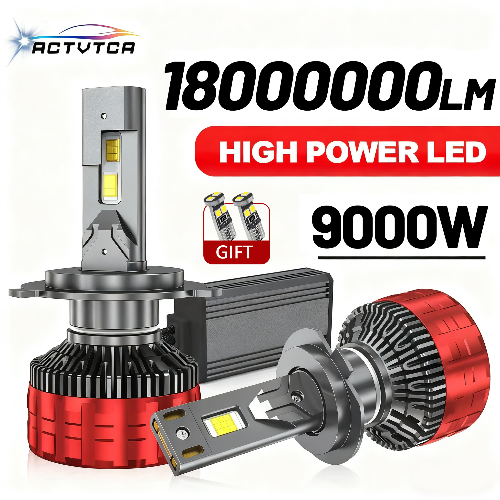 ACTVTCA 9000 ワット 18000000LM H4 H7 LED ヘッドライト 6000 K ヘッドランプ H1 Led H11 H8 H3 HB3 9005 HB4 9006 9007 9008 H13 9012 H9 車のライト