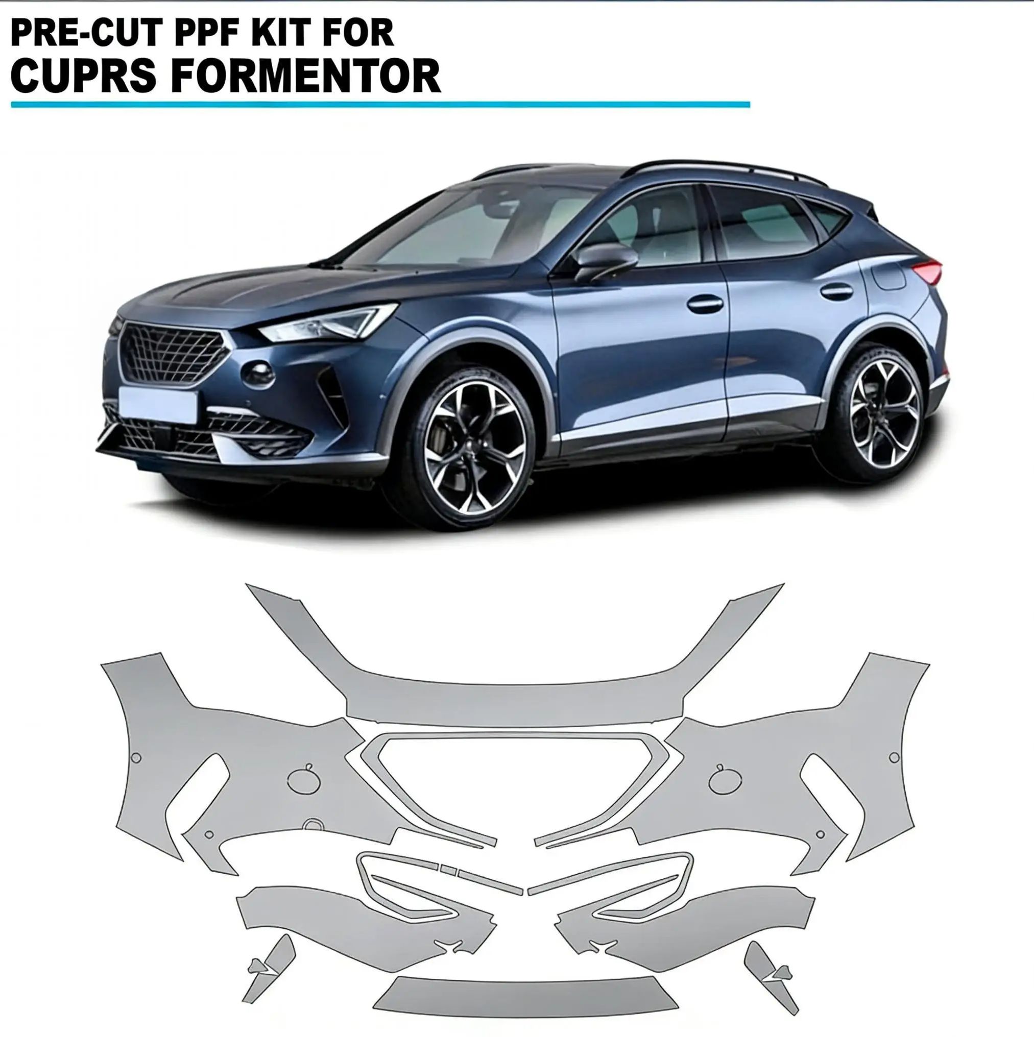 キュプラ Formentor 2021-2023 プレカット PPF TPU ペイント保護フィルム自己修復クリアブラ車体アンチスクラッチ耐性
