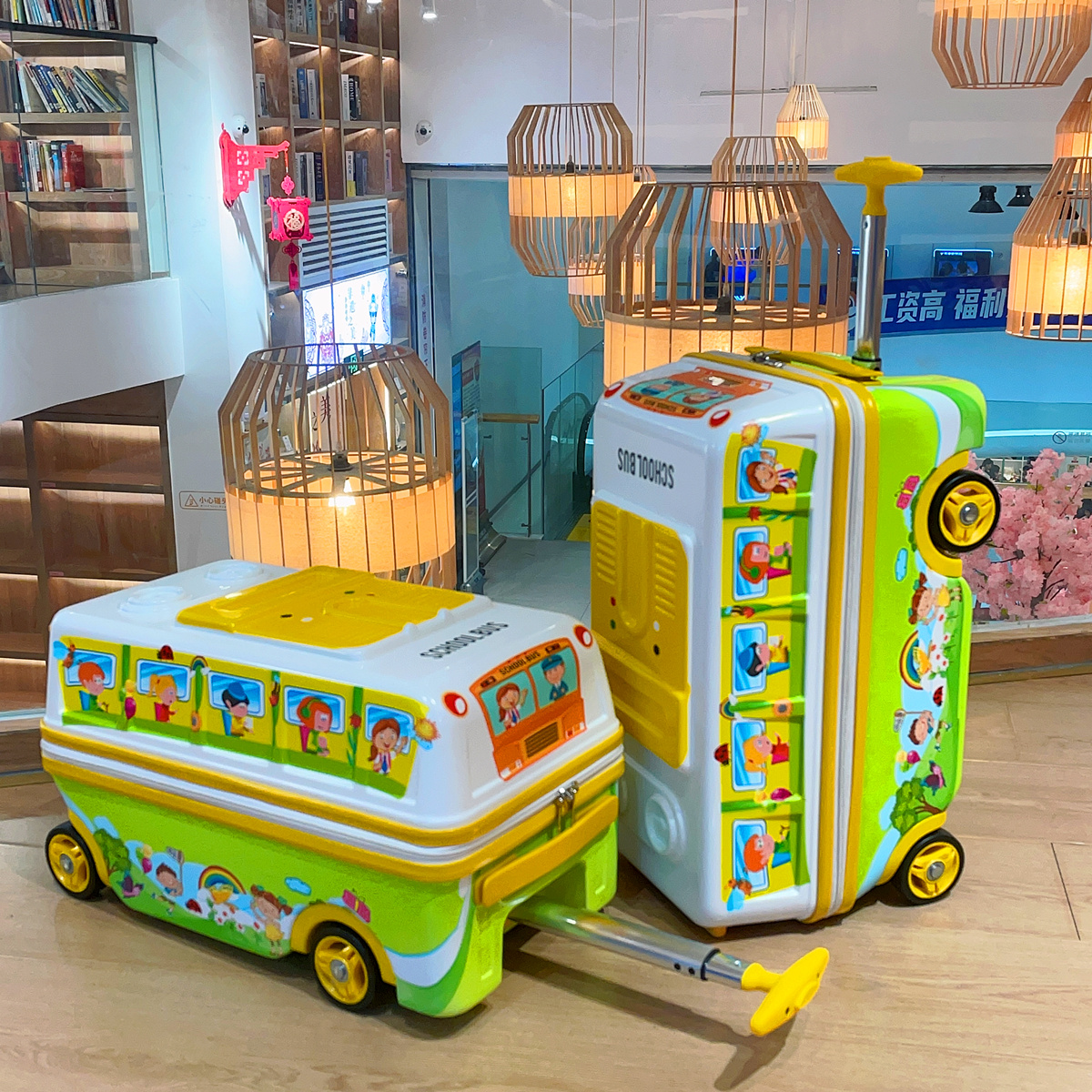 子供用旅行スーツケース かわいい漫画の子供の荷物 座ったり乗ったりできる車輪付きスーツケース ジッパーローリング荷物ケース