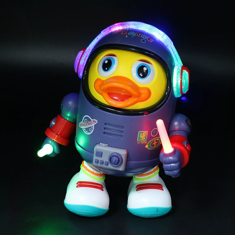 ベビーアヒルのおもちゃ ミュージカルインタラクティブおもちゃ 電動 ライトとサウンド付き ダンスロボット スペース要素 幼児 赤ちゃん キッズギフト用