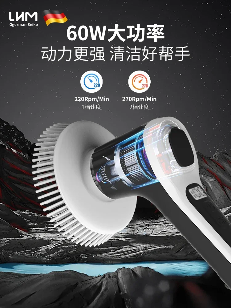 Electriccleaning ブラシ多機能家庭用水槽ブラシロングハンドルクリーニングガラス防水浴室タイル床ブラシ