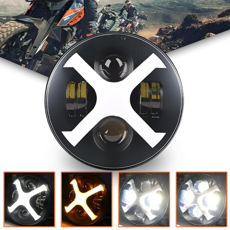 7 Inch H4 LED Headlight For Softail Slim Fat Boy 7inch DRL Motorcycle Headlamp For Kawasaki Vulcan Ducati Monster 1000 600
