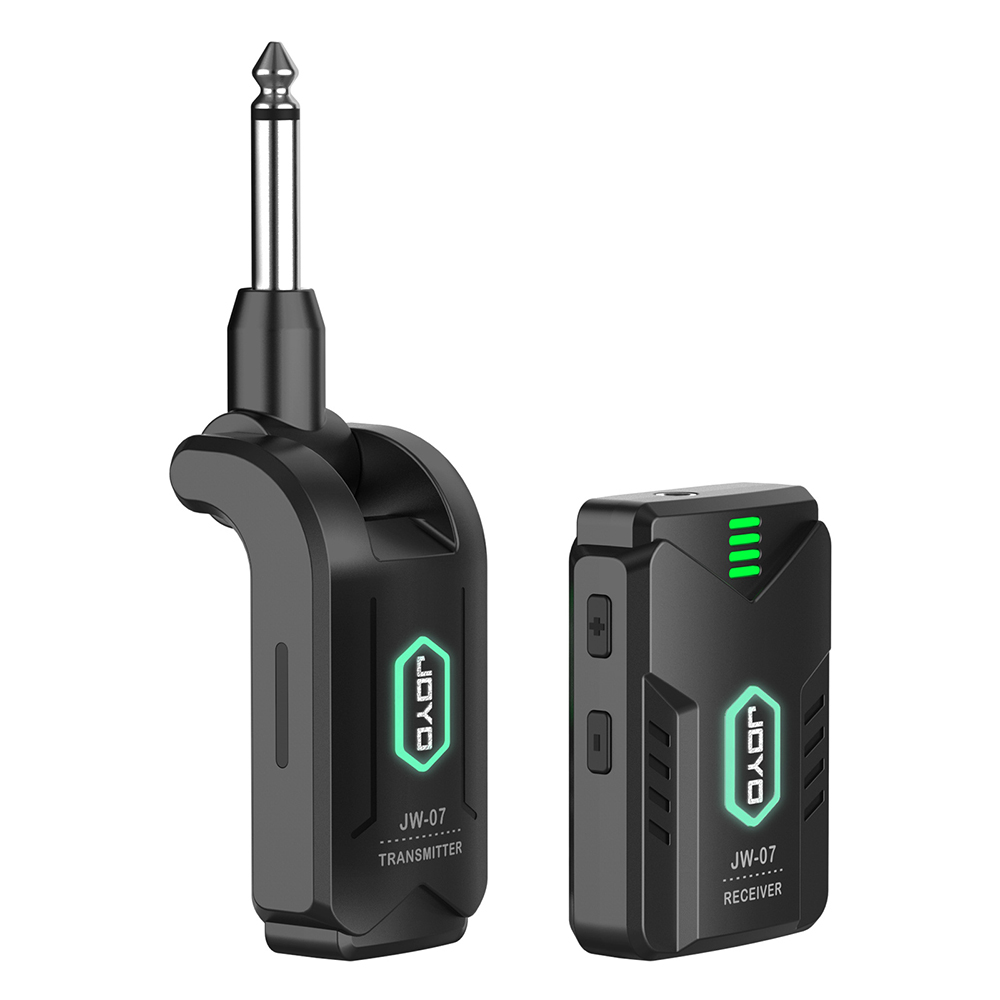 JOYO JW-07 2.4GHz ワイヤレスインイヤーモニターシステム 充電式トランスミッターレシーバー 5ms 低遅延 12 チャンネル 48kHz/16 ビット