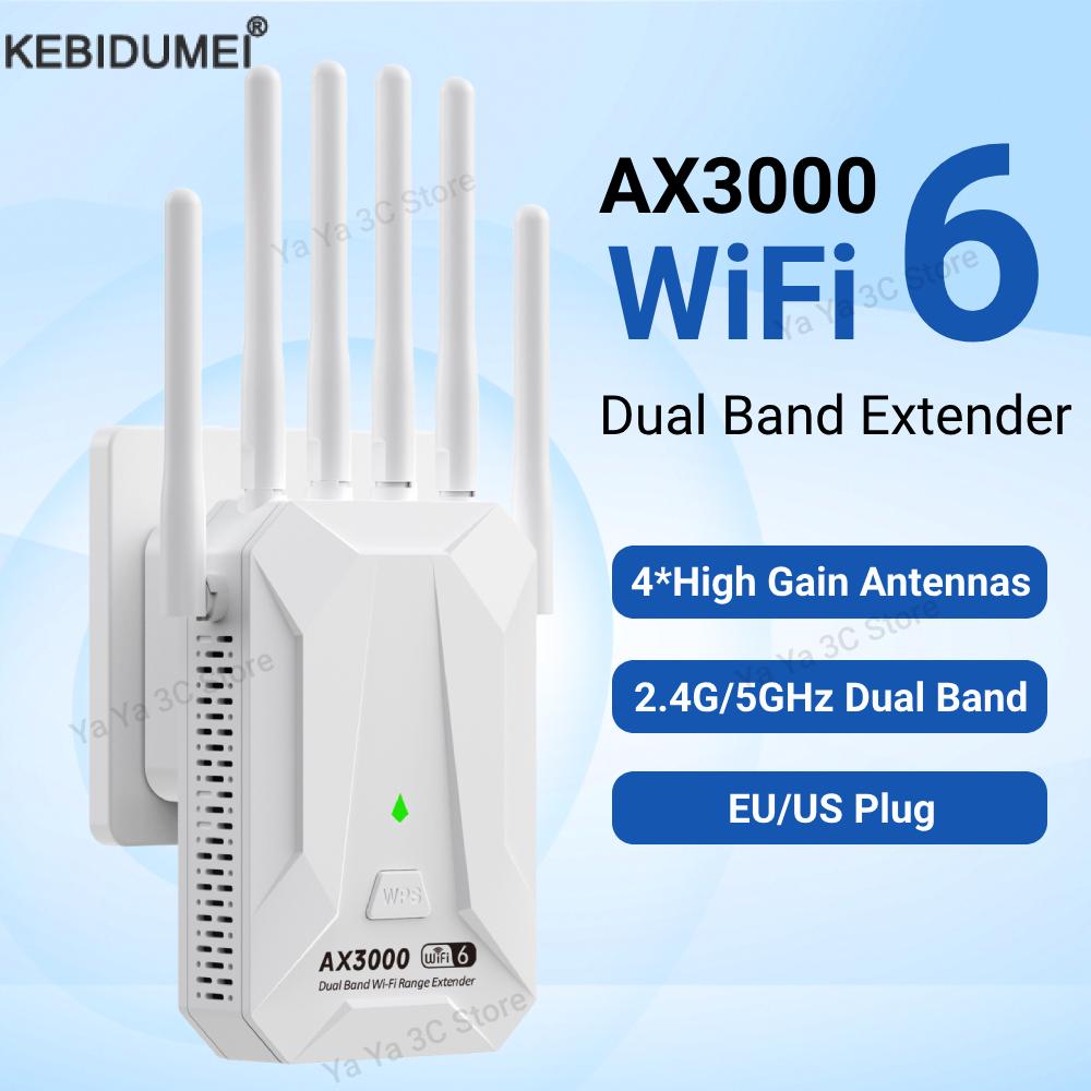 5Ghz 3000Mbps WiFi 6 リピーターエクステンダー信号ブースターデュアルバンド 2.4G/5GHz Wi-Fi 信号アンプ長距離アンプ