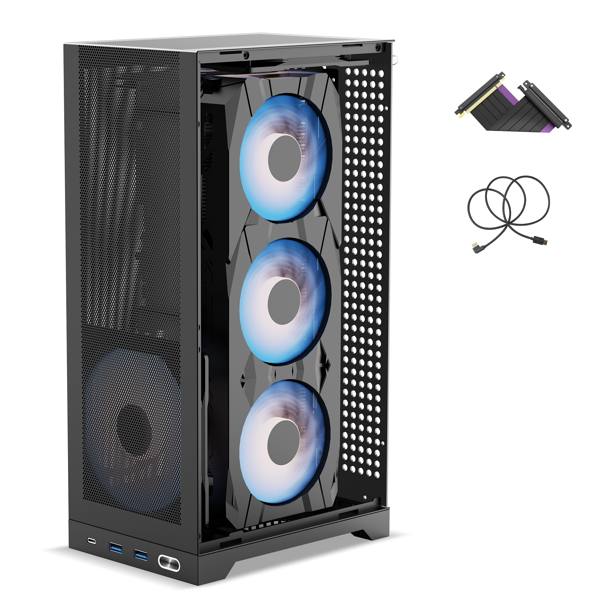 ShinySnake L300 メッシュ ITX ケース: 8.5L、325mm GPU、SFX/SFX-L、PCIe 3.0 ライザー、DP1.4、スチールフレーム SFF ビルド、高エアフロー