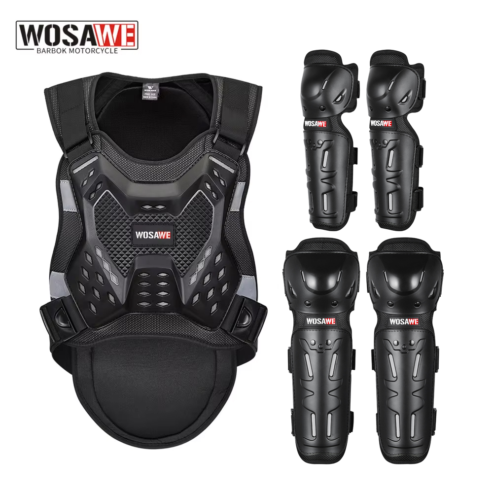 WOSAWE オートバイベストレーシングチェストバックサイクリングジャケットモトクロスオフロードスキースノーボードジャケットぴったりフィット