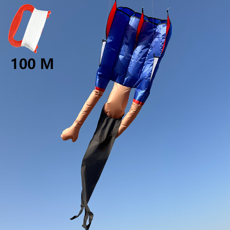 0.6 * 2 メートルの楽しいビーチプロフェッショナル凧 3D インフレータブルソフト凧 飛行しやすい耐引裂性ホリデーギフト 凧糸モスカ付き