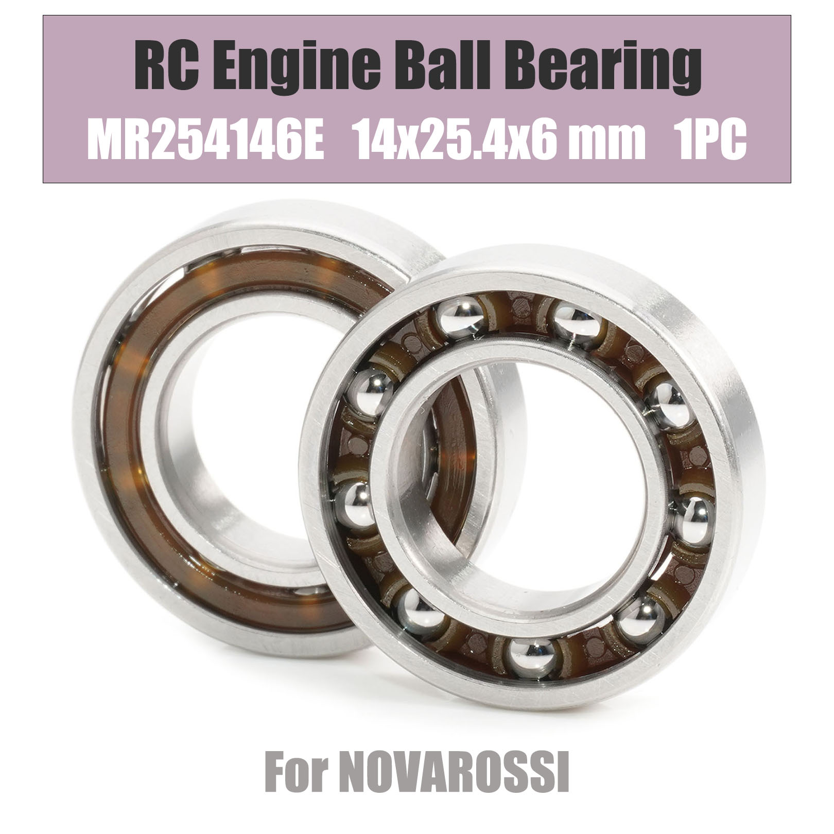 MR254146E 14*25.4*6 ミリメートル T46 エンジンリアボールベアリング 1PC ABEC-3 C3 ベアリング NOVAROSSI OS 16000 9 ボール RC カー