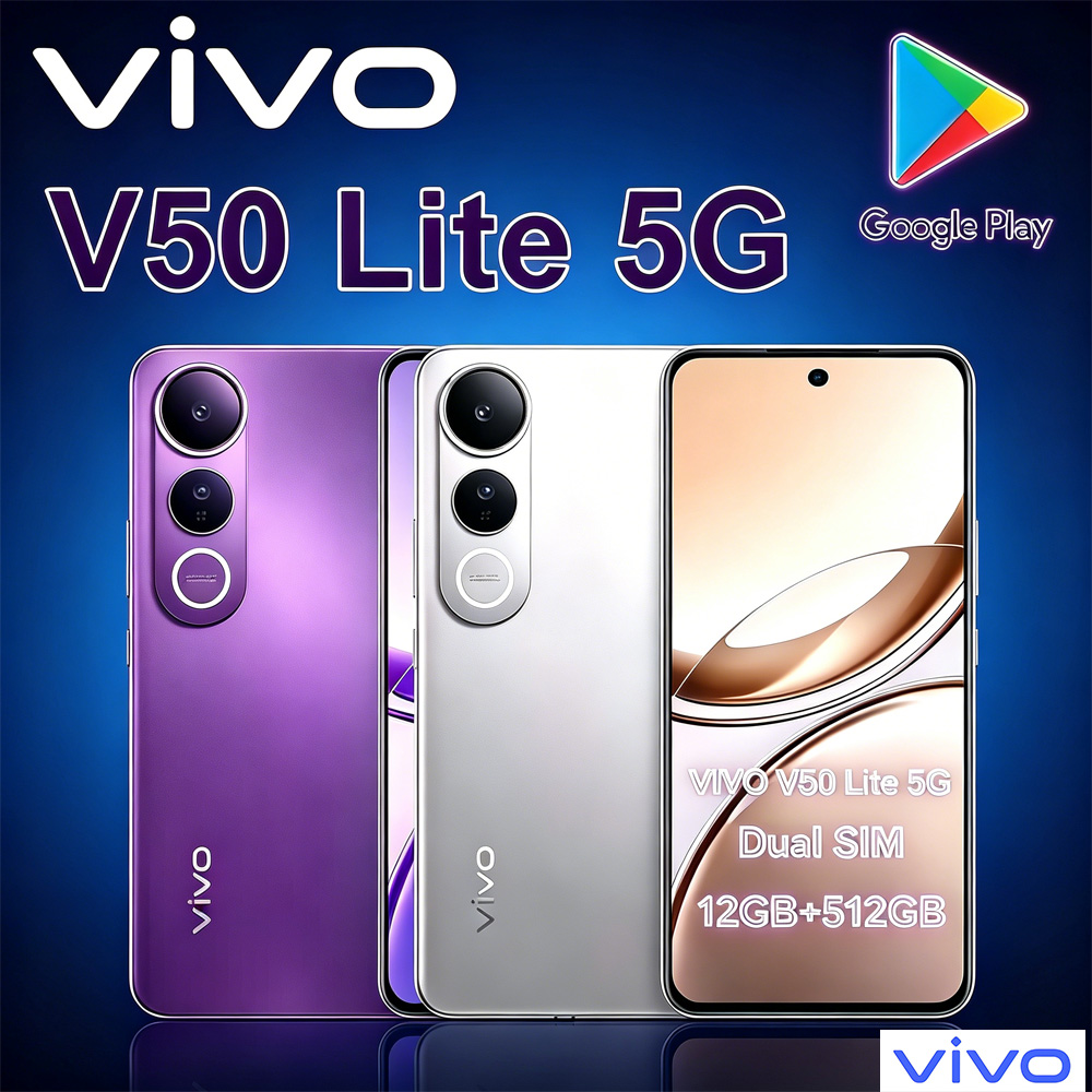 VIVO V50 Lite 5G ロック解除スマートフォン グローバル バージョン、6.67 インチ 120Hz AMOLED、6500mAh 90W 高速充電、50MP Sony カメラ、Android 15