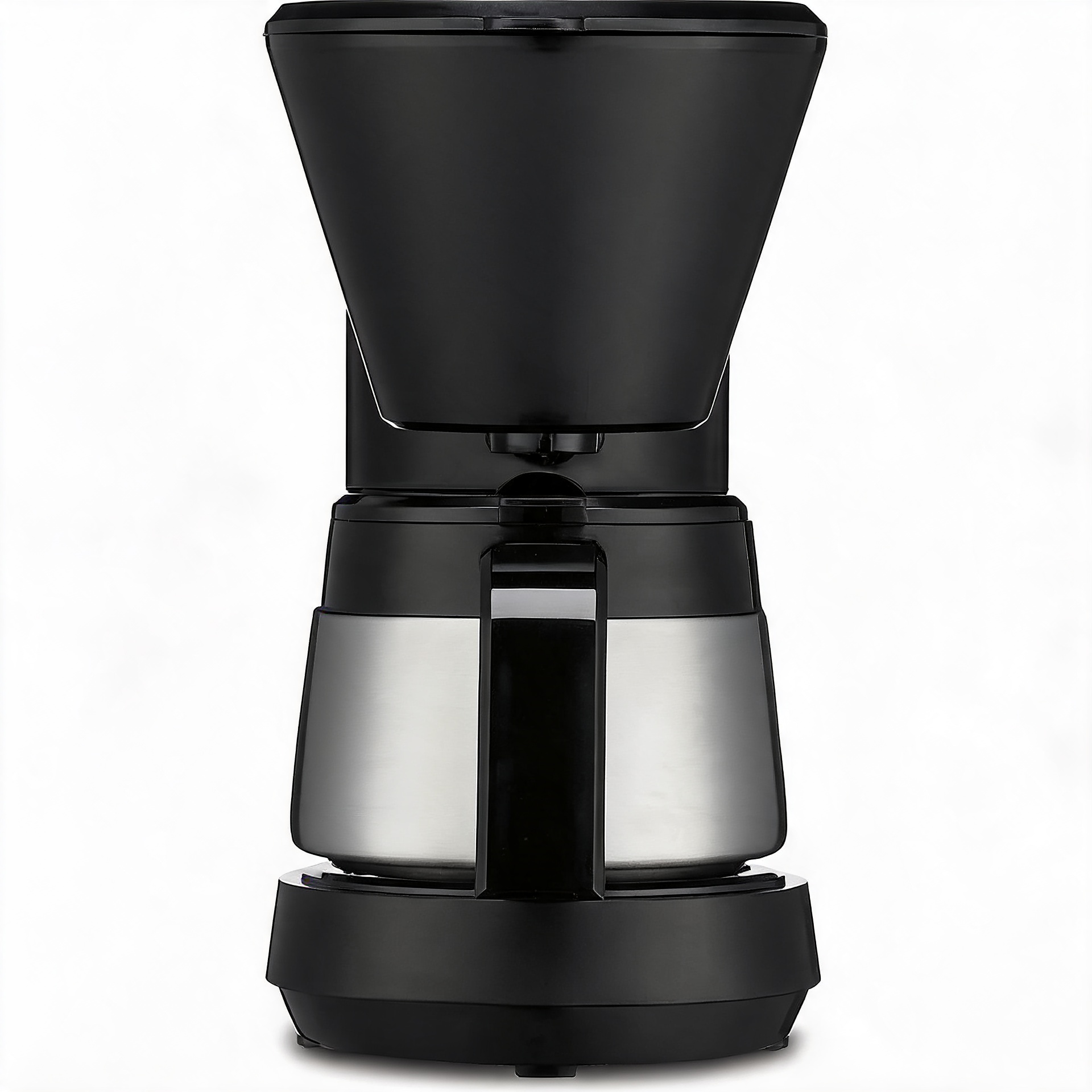 ステンレス製カラフェ付き5カップコーヒーメーカー、取り外し可能な水タンク付きコーヒーマシン、木炭水フィルター、30分