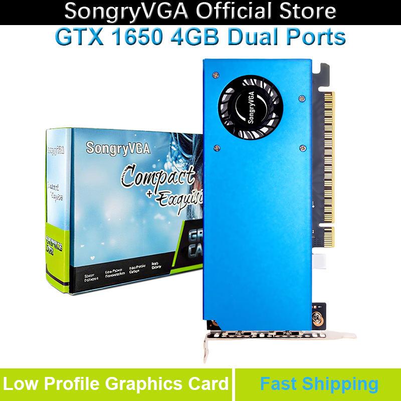 SongryVGA GeForce GTX 1650 4GB GDDR5 ロープロファイルグラフィックカード、128ビットPCIe 3.0、HDMI&DP対応、SFF/Thin ITX/HTPC PC