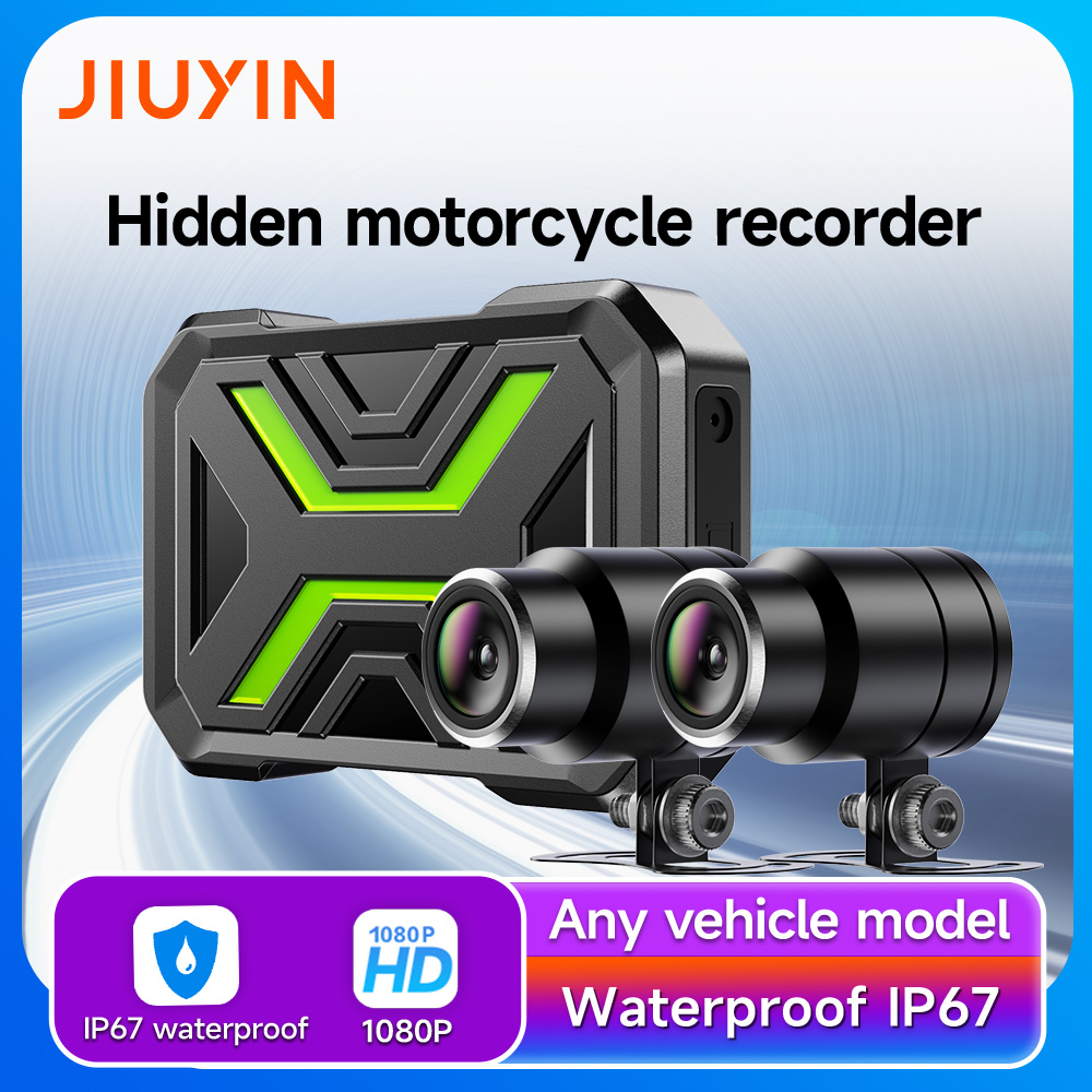 JIUYIN オートバイデュアル DVR WiFi スマートコネクト 1080P アクションカメラレコーダーフロント