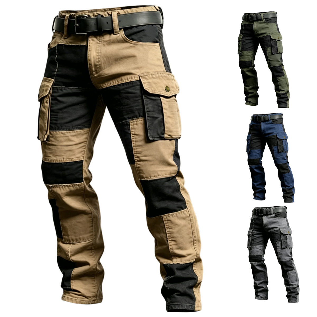 新しい綿男性カーゴパンツカーキカジュアル男性戦術ジョガーカーゴマルチポケットファッション黒軍ライトグレーズボン作業服