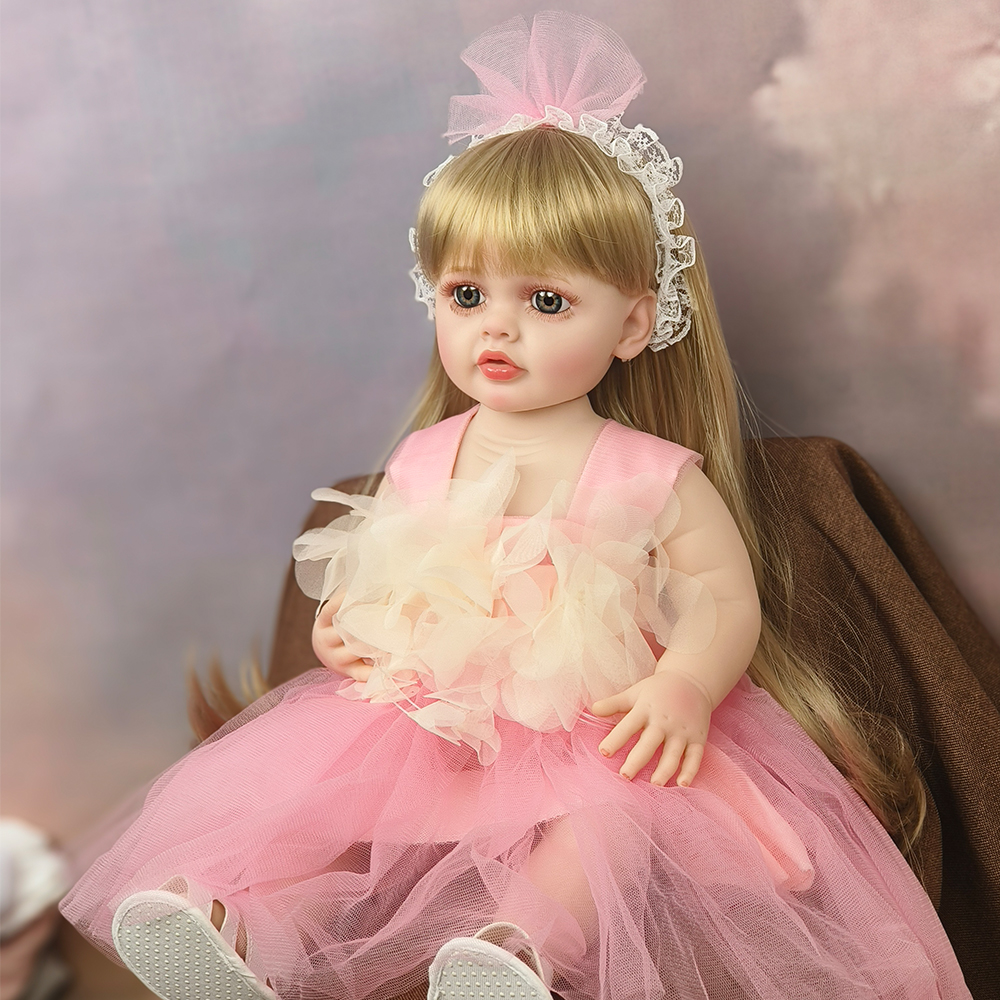 55 センチメートル赤ちゃんソフトボディリアルな新生児人形フルビニールシリコーンリアル幼児女の子リアルな人形のおもちゃ