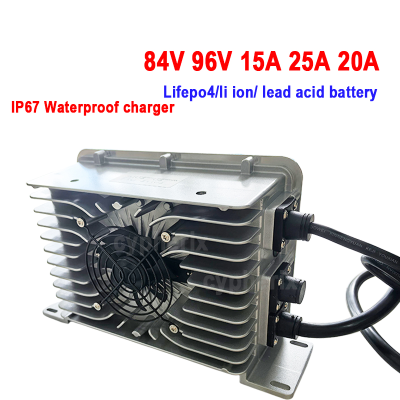 96V 25A 20A 15A 84V IP67 防水車のスマート充電器 102.2V 113.4V 96.6V 116.8V 109.2V Lifepo4 リチウムイオンバッテリー鉛酸