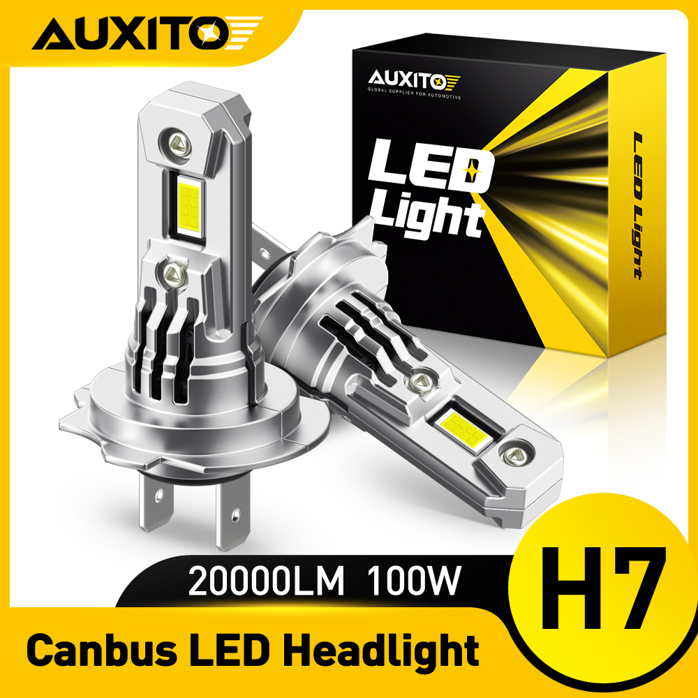 AUXITO 2 個ターボ H7 LED Canbus エラーなしヘッドライト電球ファン付き 100 ワットハイパワー H7 LED 車のヘッドライトランプ CSP チップ 20000LM