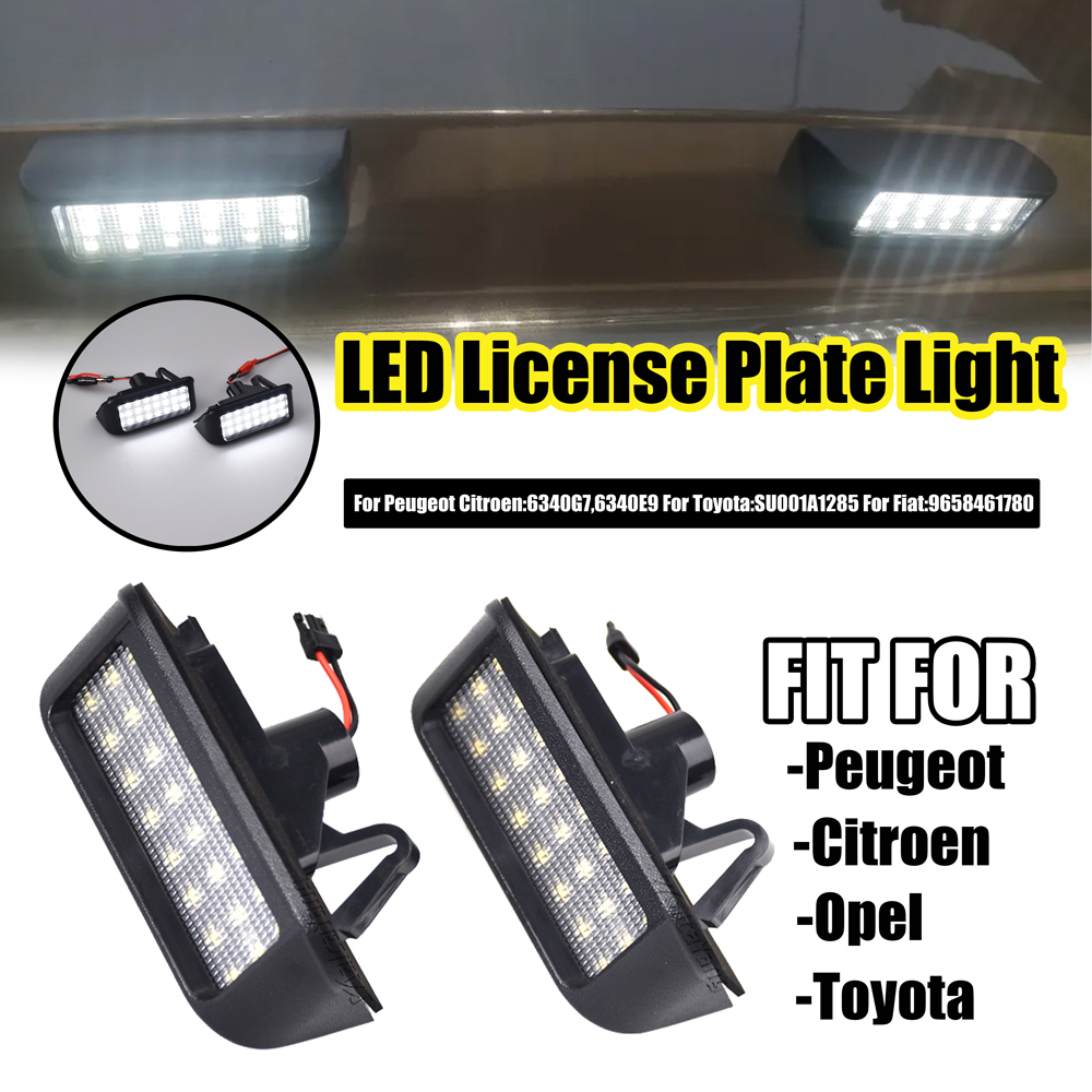 2 個 Canbus LED ナンバーライセンスプレートライトランププジョーエキスパートパートナーシトロエンベルランゴジャンピーフィアットスクードトヨタ