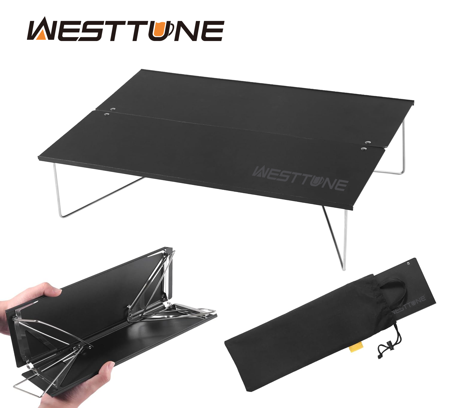 WESTTUNE コンパクトミニキャンプテーブルポータブル超軽量折りたたみテントテーブルアルミ合金折りたたみ屋外テーブルハイキング用