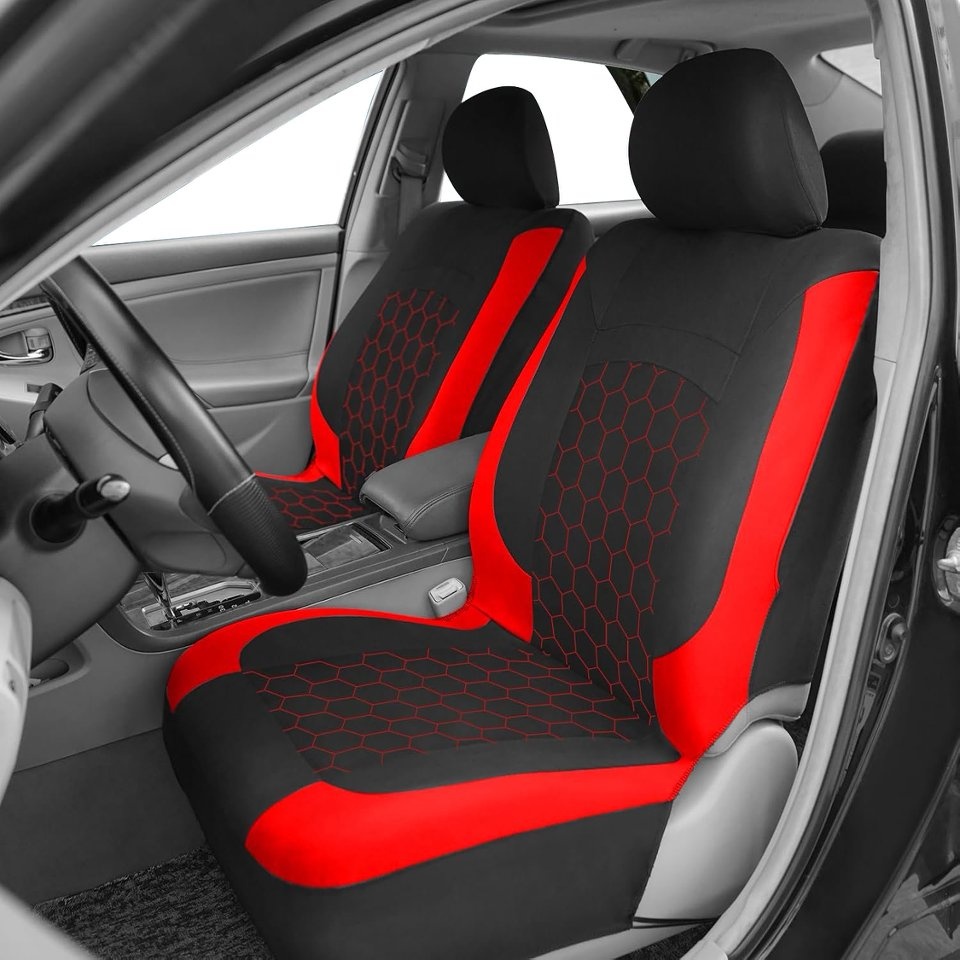 オールインクルーシブポリエステルスポンジカーシートカバー六角通気性メッシュユニバーサルフィットセダン SUV トラックシートプロテクター
