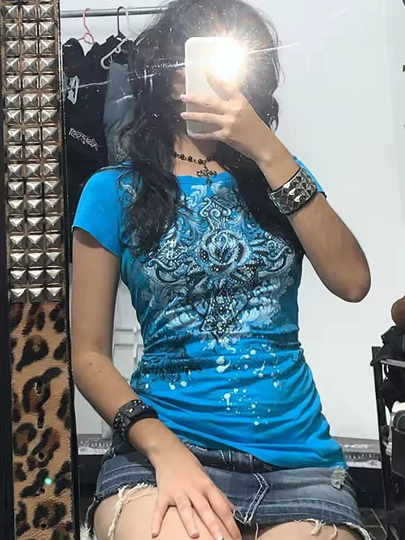 新しいパーソナライズされた Y2K スリムフィット半袖プリント T シャツ、スパイシーな女の子、ファッショナブルなレトロな婦人服
