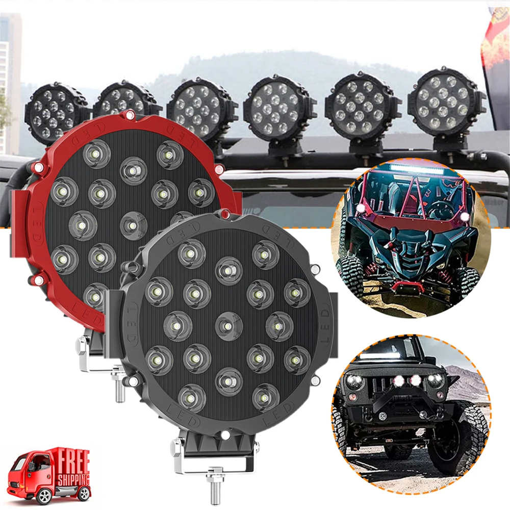 ACTVTCA 7 インチラウンド LED ライトバー超高輝度トラックトラクター 4x4 オフロードドライビングライトスポットビーム 60 ワット LED ワークライト