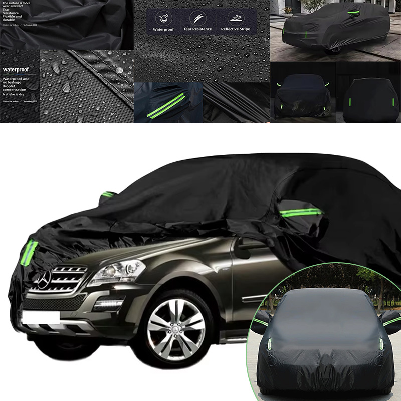 車のカバー ベンツ M クラス W163 W164 W166 屋外防風防水防塵太陽 UV 保護反射ストリップ付き