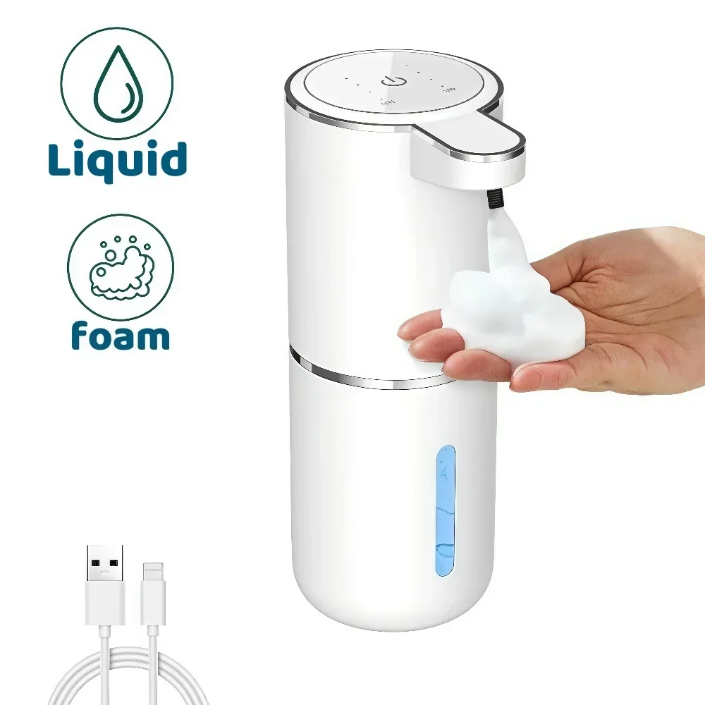 自動液体/Foma ソープディスペンサー、タッチレス電動ディスペンサー、赤外線センサー付き USB 充電式、バスルーム、キッチン用