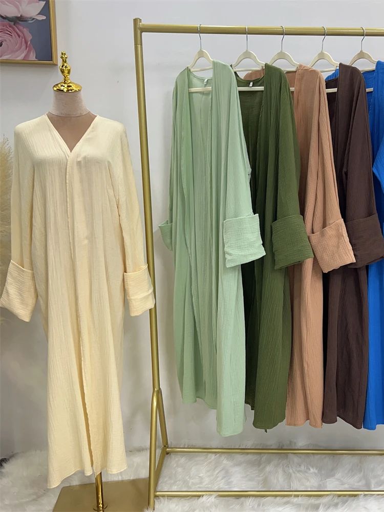 控えめな着物アバヤドバイイスラム教徒セットイスラムカフタンドレスケバヤローブファム Musulmane Abayas 女性のためのカフタン Marocain Djellaba