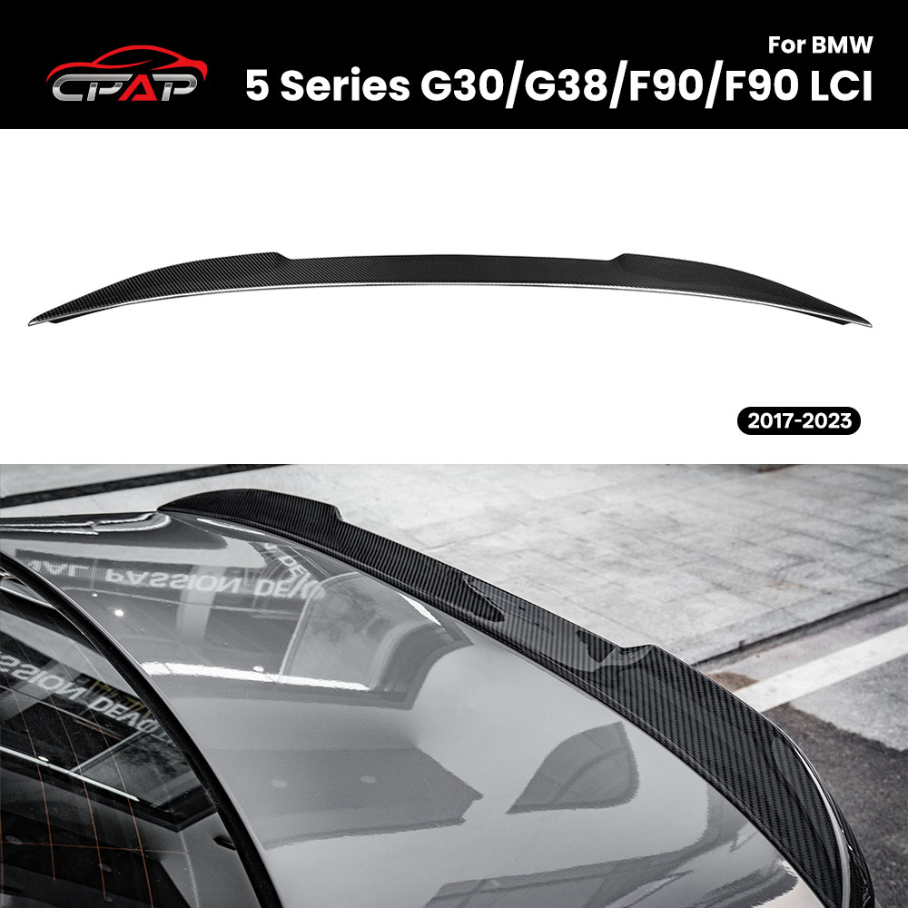 Real Dry Carbon Fiber Rear Roof Trunk Spoiler Tail Wing For BMW 5 Series G30 G38 F90 F90 LCI 2017-2023 CS Style Car accessories