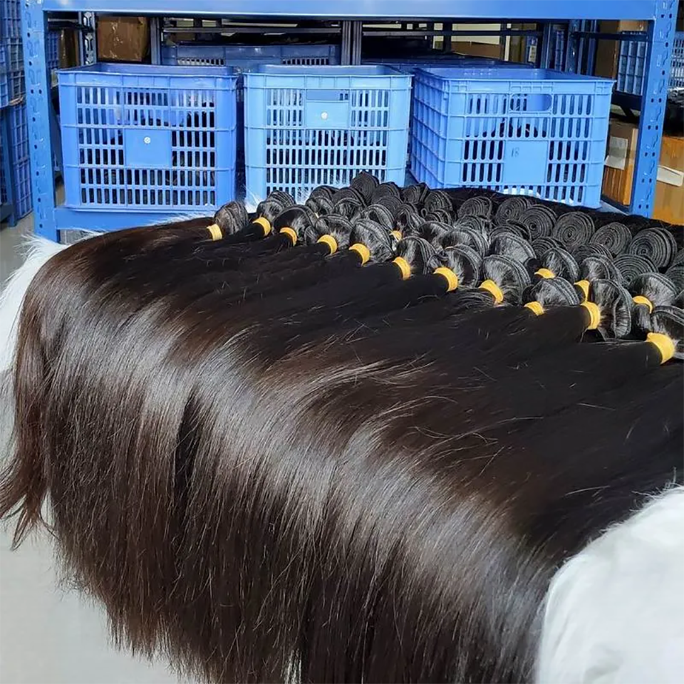 ストレートヘアバンドルブラジル 8-40 インチ 100% 未処理バージンヘアストレート織りバンドル人毛 1/3/4 個ヘアエクステンション