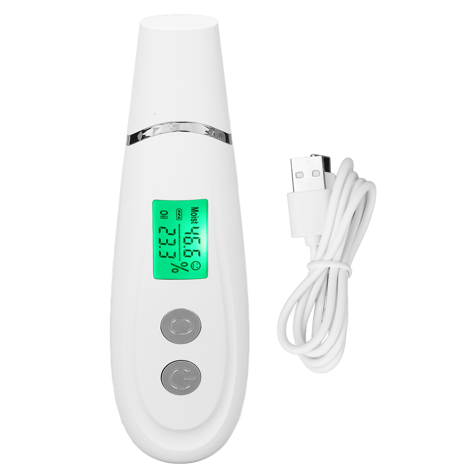 顔皮膚検出器 ポータブル皮膚分析器 皮膚検出器 ホワイト顔水分テスター 検出器 皮膚油分水分分析器